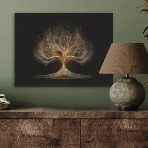 Lichtjes - Boom - Abstract - Zwart PET vilt klein -sfeer2