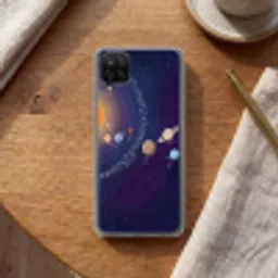 Planetenstelsel - Ruimte - Illustratie Telefoonhoesje Samsung Galaxy A12 klein -sfeer1
