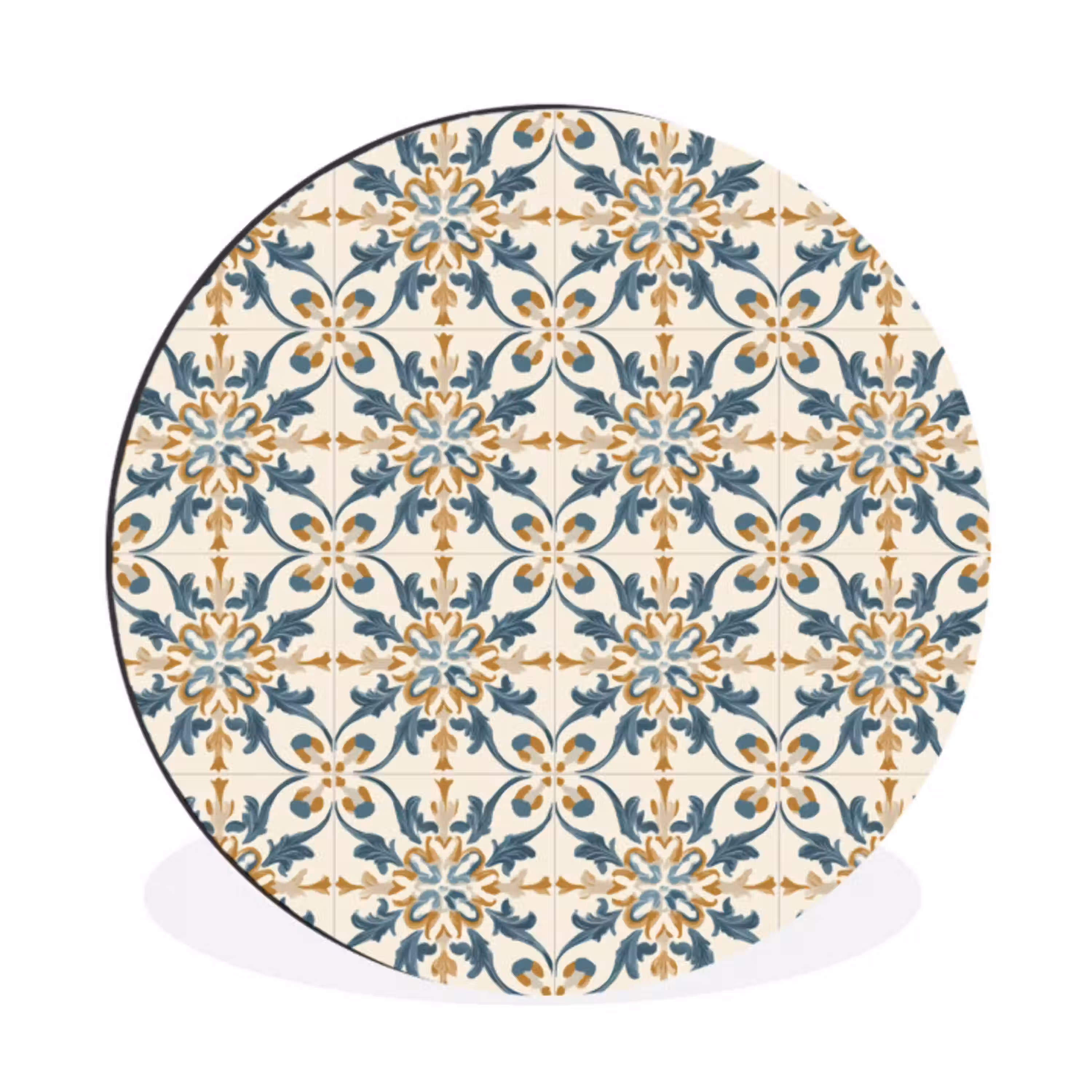 Patroon - Klassiek - Kleurrijk Wandcirkel aluminium klein 190 -3d