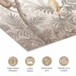 Jungle - Dieren - Palmbomen poster papier klein -closeup_NL