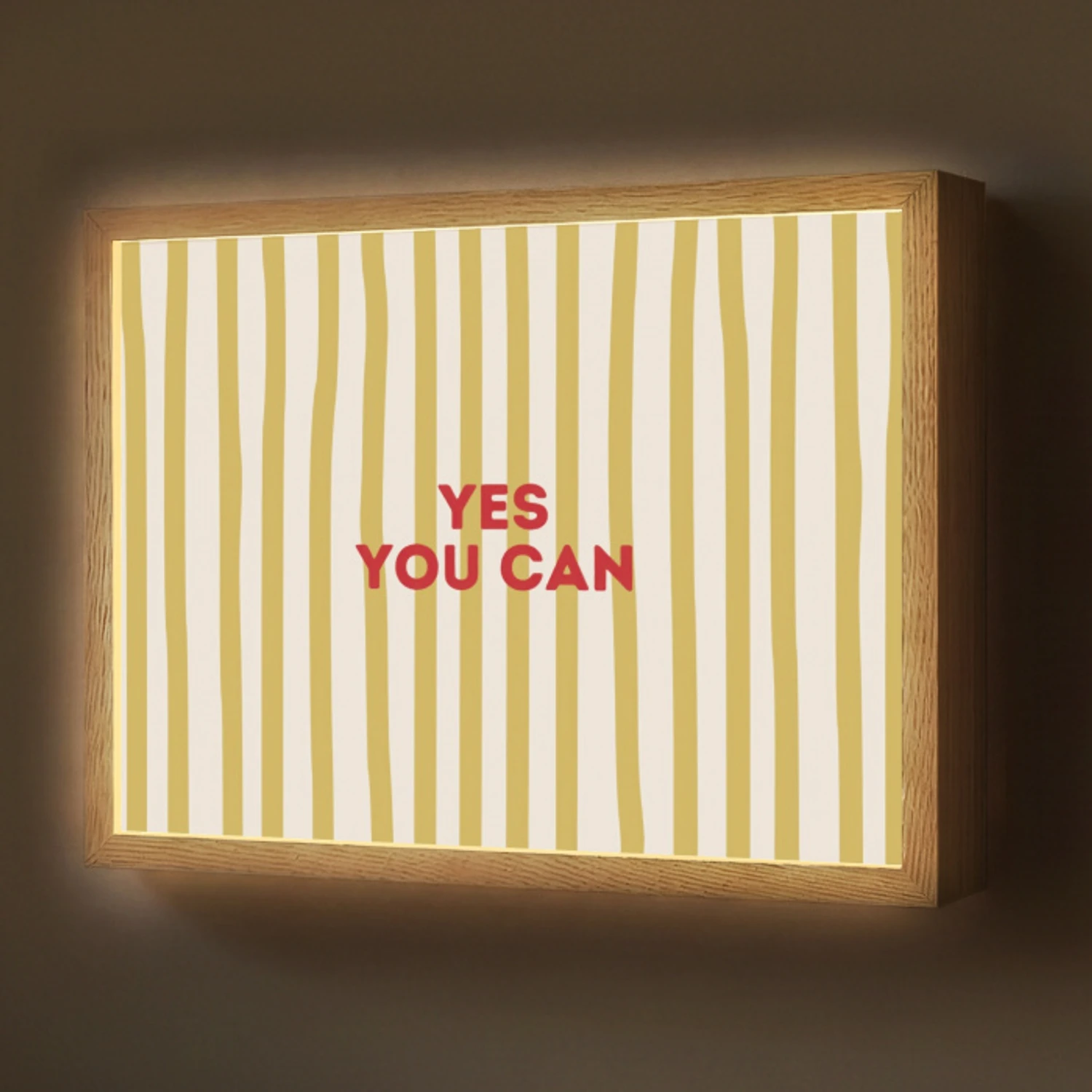 Strepen - Abstract - Yes you can - Rood Light Box met batterij (Wandlamp) middel -z3d_website