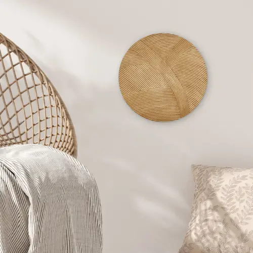 Structuur - Natuur - Kunst - Rotan Wandcirkel kunststof plaat 5mm dik klein -sfeer5