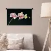 Orchidee - Bloemen - Zwart - Roze - Knoppen Wandkleed katoen klein -sfeer4