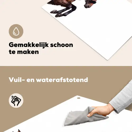 Paard - Springen - Modern Inductie beschemer met haakjes klein -ky-schoon-nl