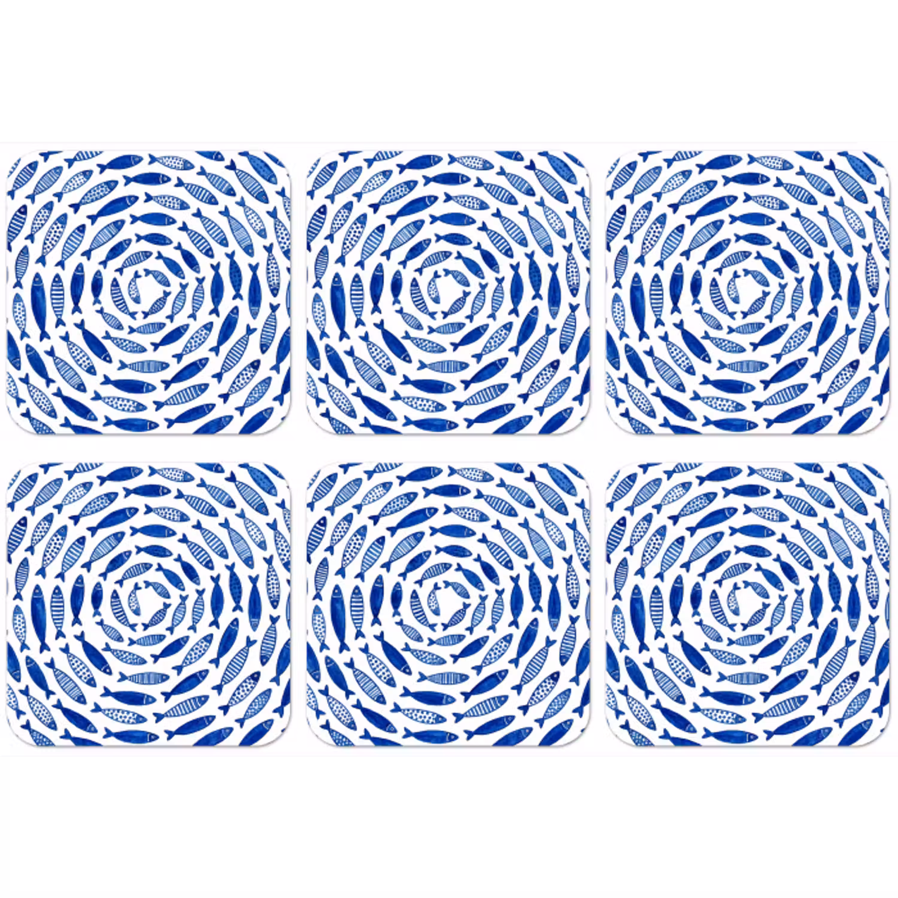 Vis - Patroon - Onderwater - Abstract - Blauw onderzetter kurk middel -zkaufland3dotto