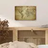 Wereldkaart - Vintage - Antiek - Bruin - Papier plexiglas 5mm klein -sfeer4