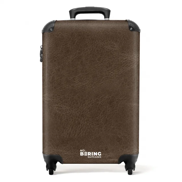 Lederen look donker bruin NBS - Handbagage koffer - Volwassenen Unisex middel -productfoto_recht