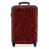 Rode achtergrond met abstracte zwarte lijnen NBS - Handbagage koffer - Kinderen Unisex middel -productfoto_recht