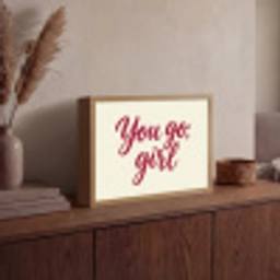 you go girl - Rood - Wit Light Box met batterij (Wandlamp) middel -sfeer2