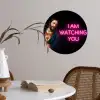 Man - Tekst - Neon Wandcirkel behangsticker klein -sfeer3