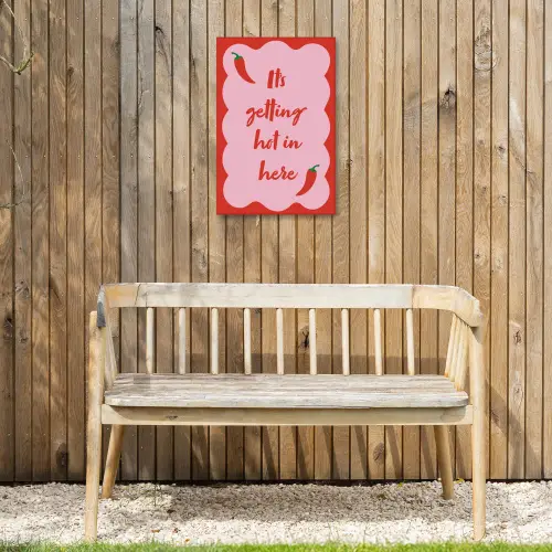 Chilipeper - Red - Hot - Quotes Tuinposter op houten frame 2 cm dik klein -sfeer4