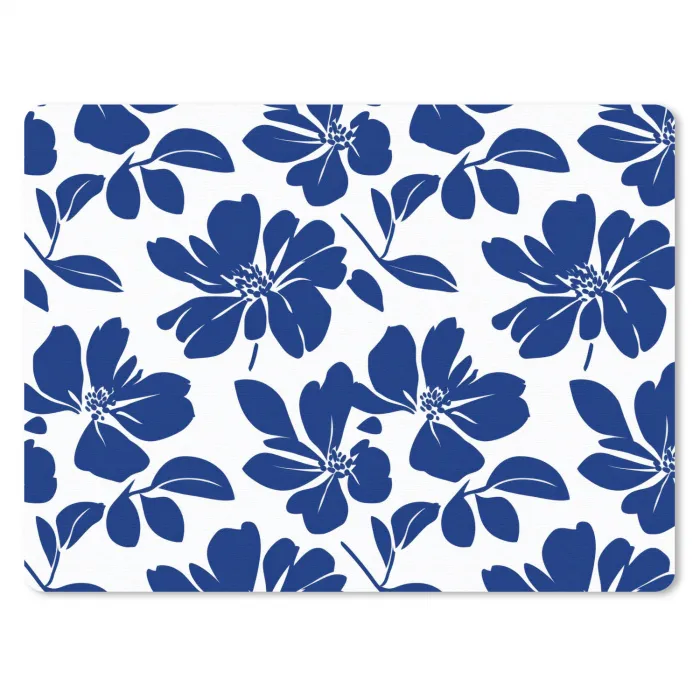Floraal - Modern - Blauw muismat rubber klein 262 -3d