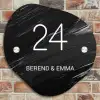 Zwart verftextuur - Klassiek Naambord Organisch middel -sfeer10