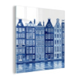 Aquarel - Grachtenpanden - Delfts - Blauw plexiglas 5mm klein -z3d