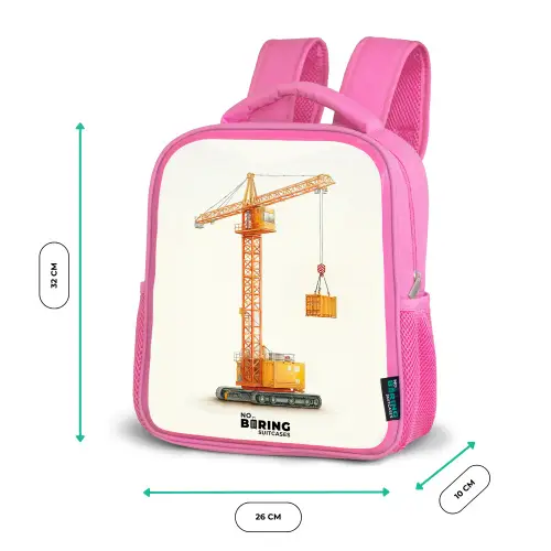 Torenkraan - Getekend - Oranje Kinderrugzak - Roze middel -productfoto_formaten