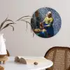Melkmeisje - Delfts Blauw - Vermeer - Schilderij - Oude meesters Wandcirkel kunststof plaat 5mm dik klein -sfeer4