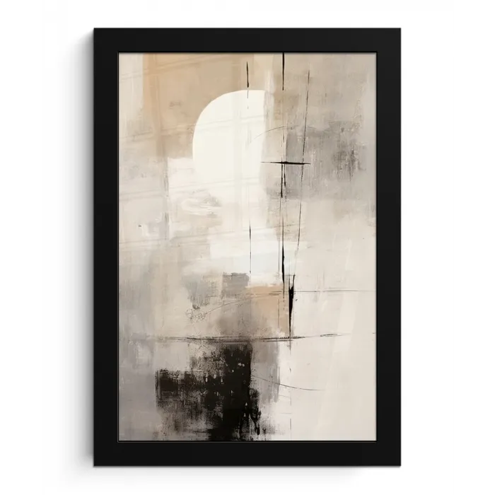 Abstract - Kunst - Grijs fotolijst zwart zonder passe partout klein -3d