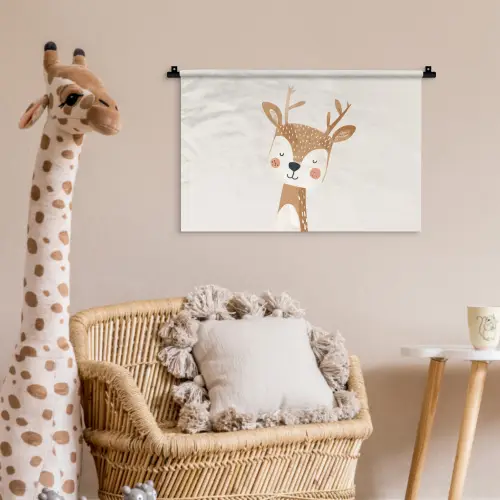 Hert - Bosdieren - Beige Wandkleed katoen klein -wsfeer5_kind