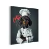 Quote - Neon - Hond - Kokskleding aluminium wit klein -3d