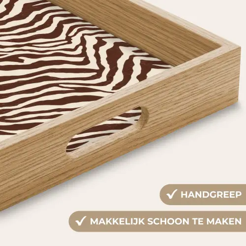 Zebra - Patroon - Zwart - Wit Dienblad Rechthoek middel 911 -USP_HandgreepNL