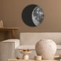 Close-up - Maan - Wit - Textuur Akoestische PET Vilt - Rond klein -sfeer1