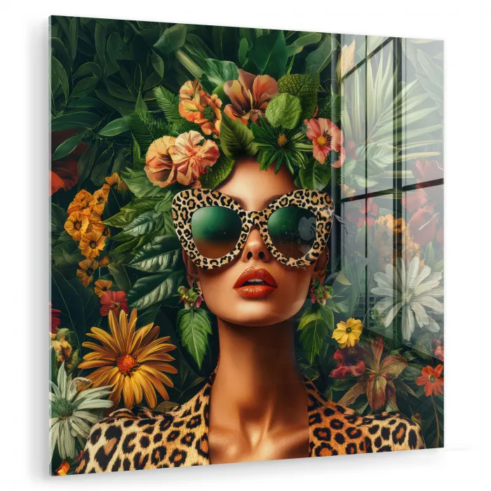 Vrouw - Panterprint - Jungle - Natuur - Luxe plexiglas 5mm klein -zzzproduct_nieuw