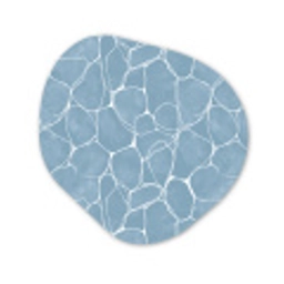 Organisch - Patroon - Blauw Wandcirkel Organisch Aluminium middel 851 -3d
