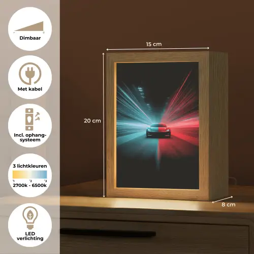 Sportwagen - Rood - Blauw - Snelheid Light Box met kabel klein -USP_NL