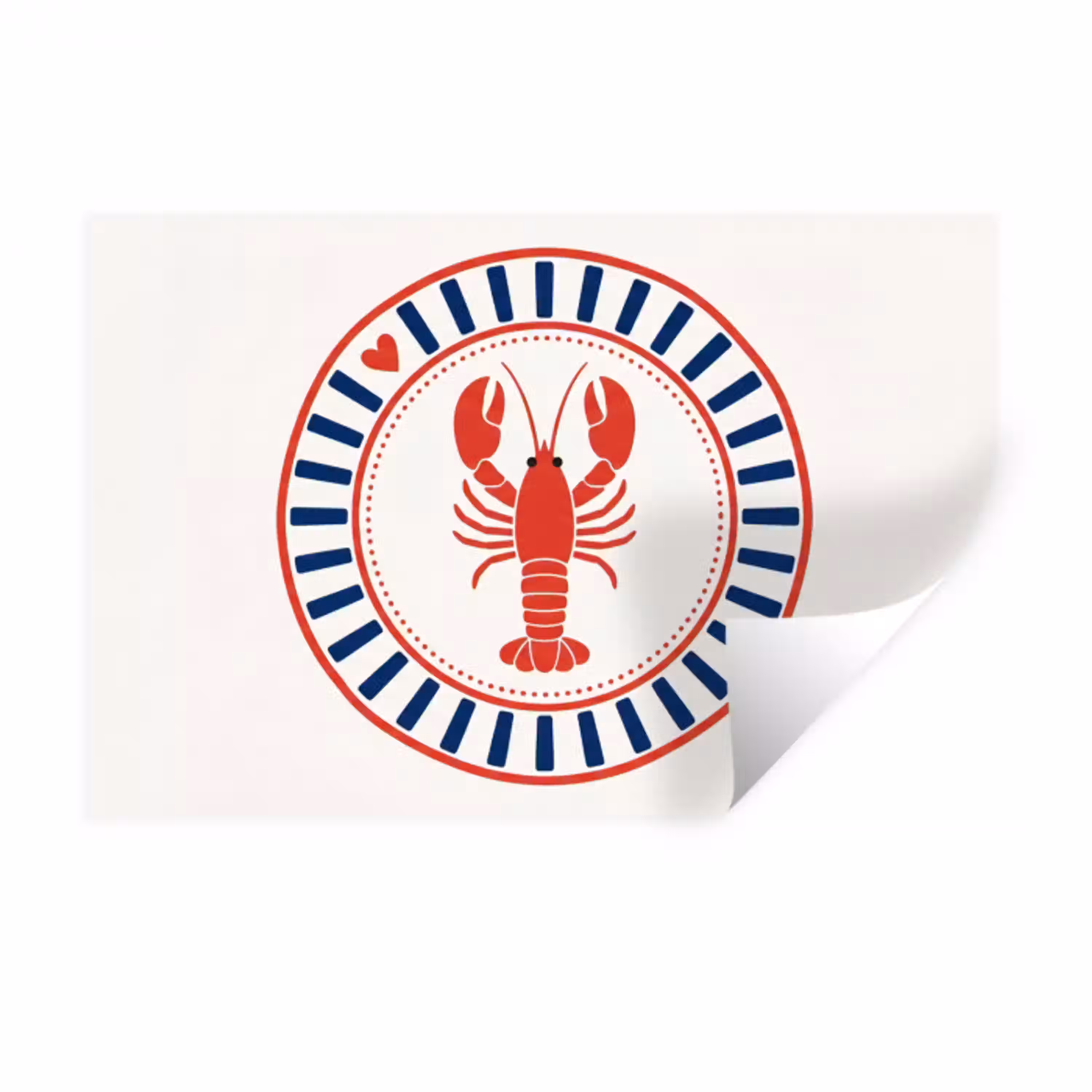 Zeeleven - Kreeft - Embleem - Grafisch - Rood Muursticker klein -3d