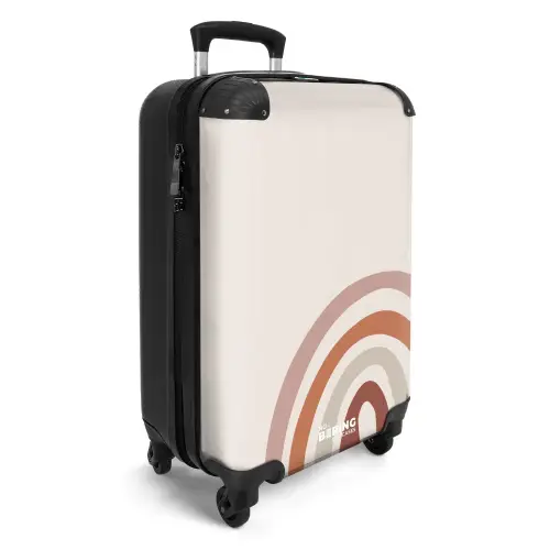 Ruwe regenboog naturel Koffer - NBS - Handbagage middel -productfoto_3d
