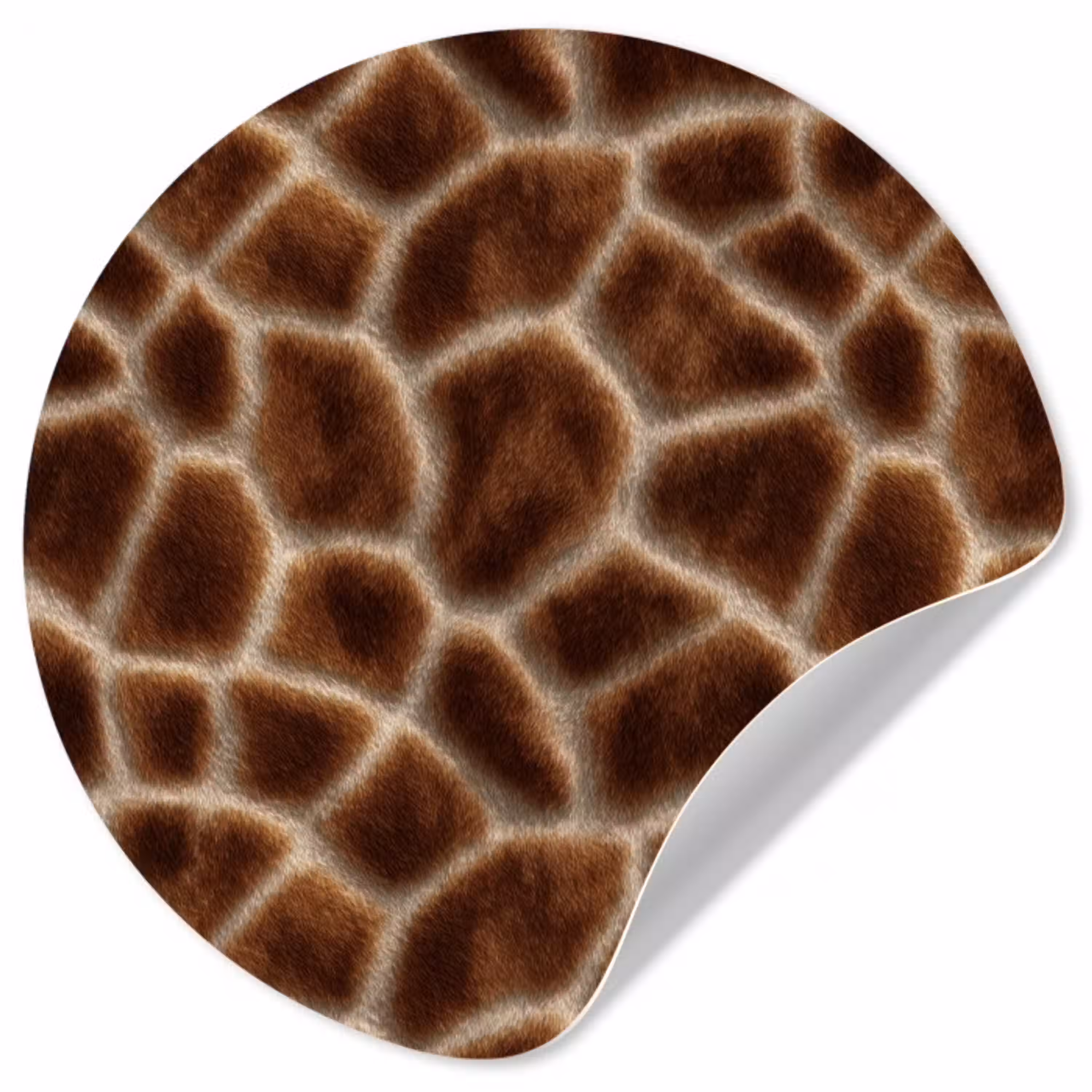 Giraf - Bruin - Vacht Wandcirkel behangsticker klein 186 -3d