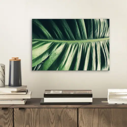 Bladeren - Tropisch - Jungle aluminium wit klein -sfeer1