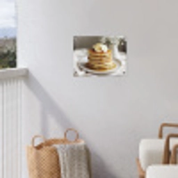 Pannenkoeken - Banaan - Siroop - Wit - Beige tuinposter los doek klein -sfeer8