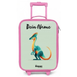 Dino - Blauw - Dier Kinderkoffer - Roze klein -zz3dotto
