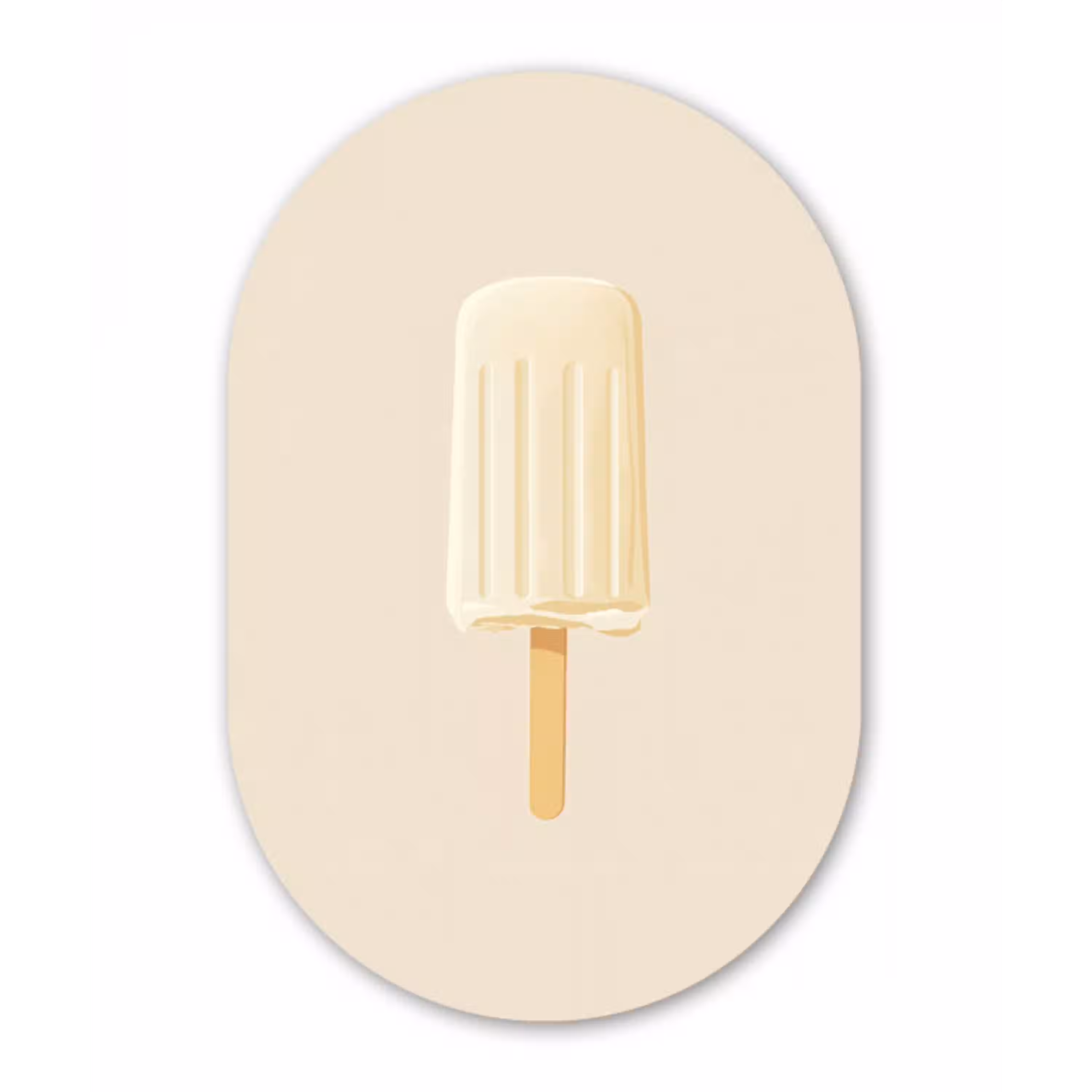 Minimalistisch - Waterijsje - Stokje - Beige Wandcirkel Ovaal Aluminium middel -3d