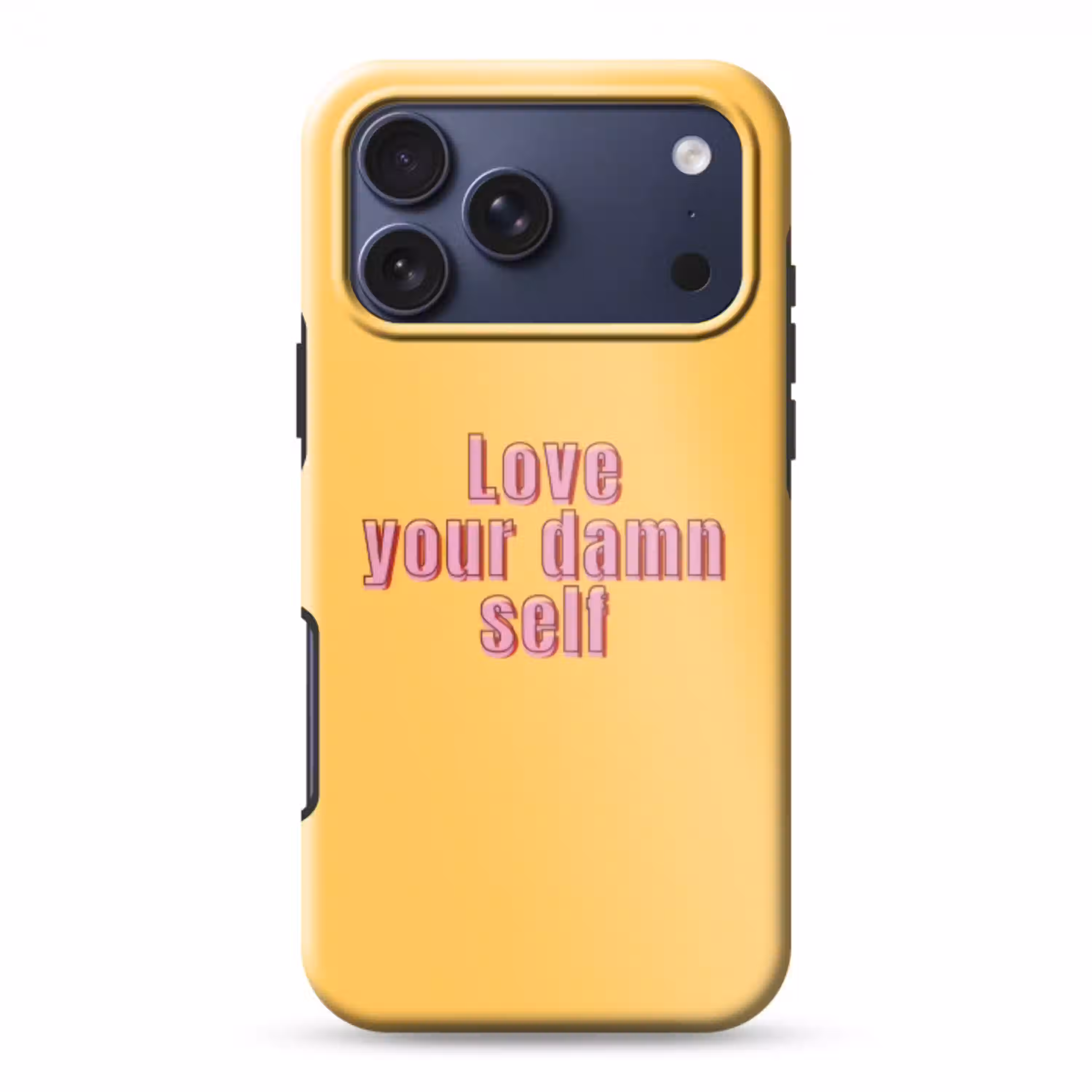 Love yourself - Roze - Geel Toughcase MagSafe Apple iPhone 17 Pro Max klein -3d