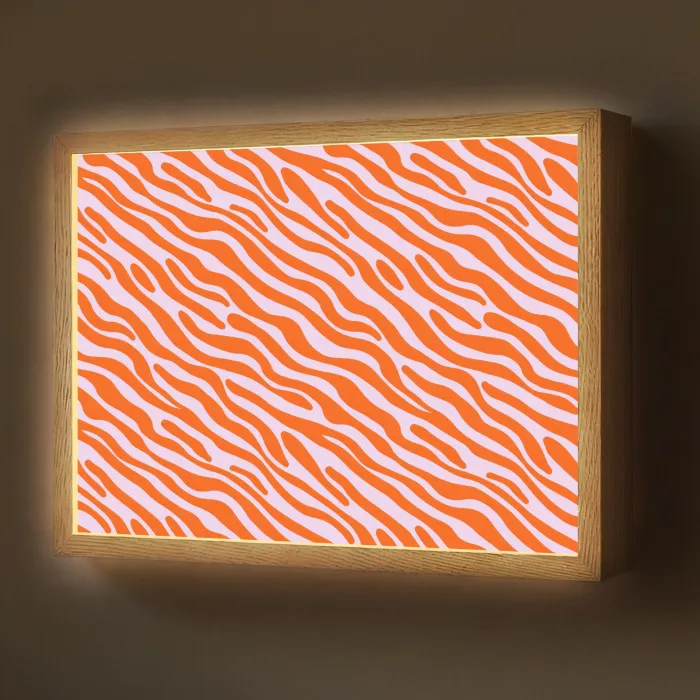 Strepen - Dynamisch - Oranje Light Box met batterij (Wandlamp) middel 907 -z3d_website