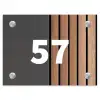 Hout en antraciet - Traditioneel Naambord Rechthoek middel -3d