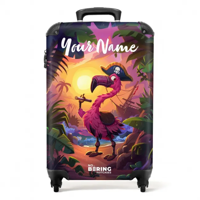 Fernando flamingo NBS - Handbagage koffer - Kinderen Unisex middel -productfoto_recht