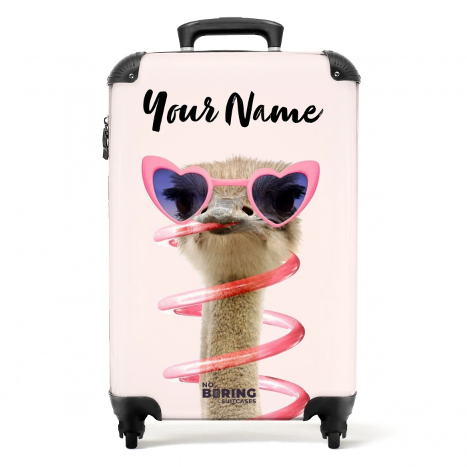 Sierk Struisvogel Roze NBS - Handbagage koffer - Kinderen Unisex middel -productfoto_recht