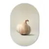 Knoflook - Natuurlijk - Beige Wandcirkel Ovaal Forex klein -3d