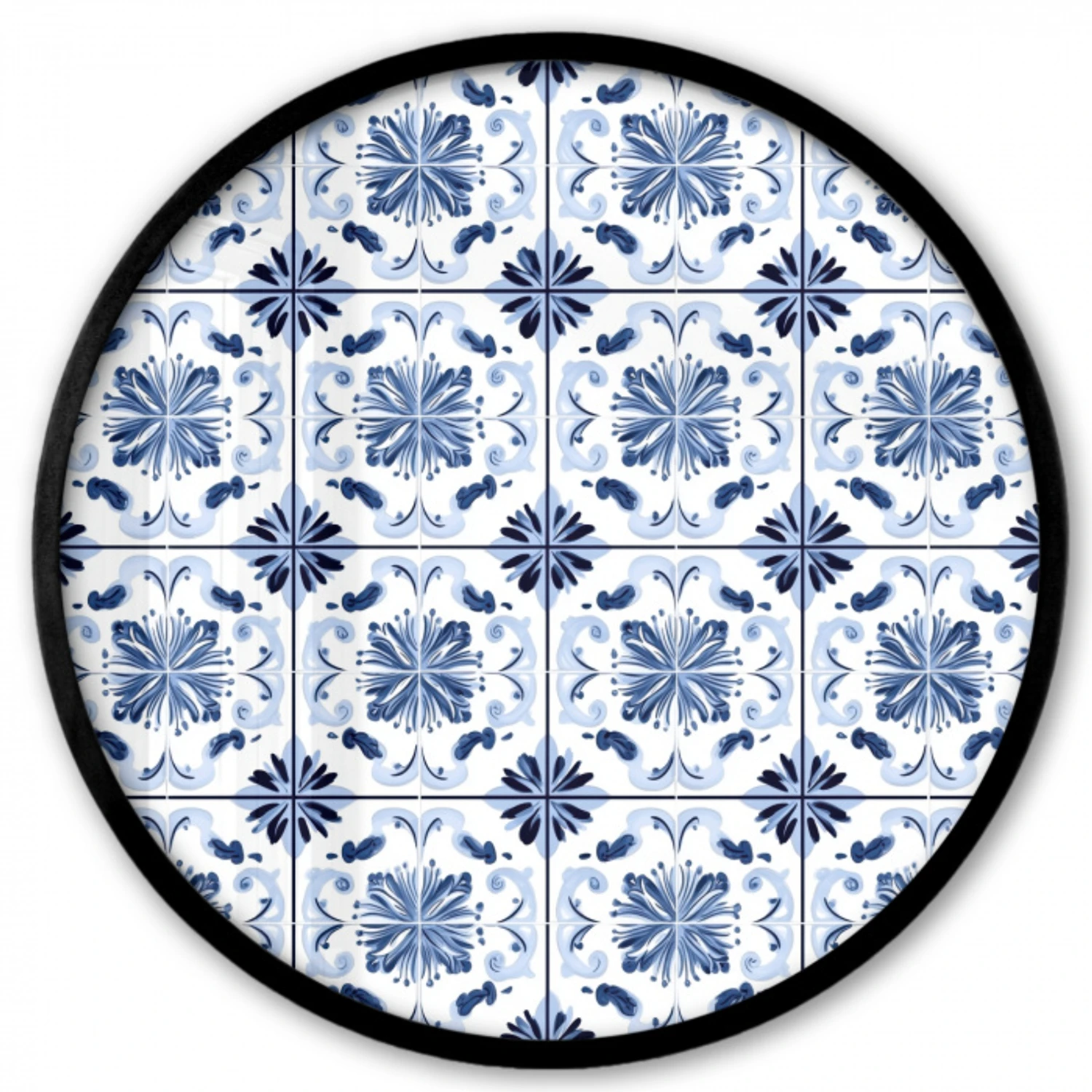 Patroon - Tegel - Blauw Fotolijst rond zonder passe partout klein 856 -3d