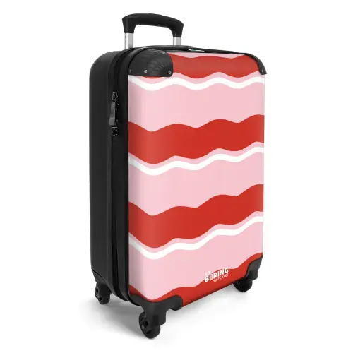Golvende strepen in rood en roze NBS - Handbagage koffer - Kinderen Unisex middel -productfoto_3d