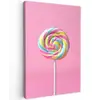 Lolly - Roze - Snoep - Zoet Tuinposter op houten frame 2 cm dik middel -3d