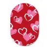 Patroon - Hartjes - Roze - Valentijn Wandcirkel Ovaal Glas middel -3d