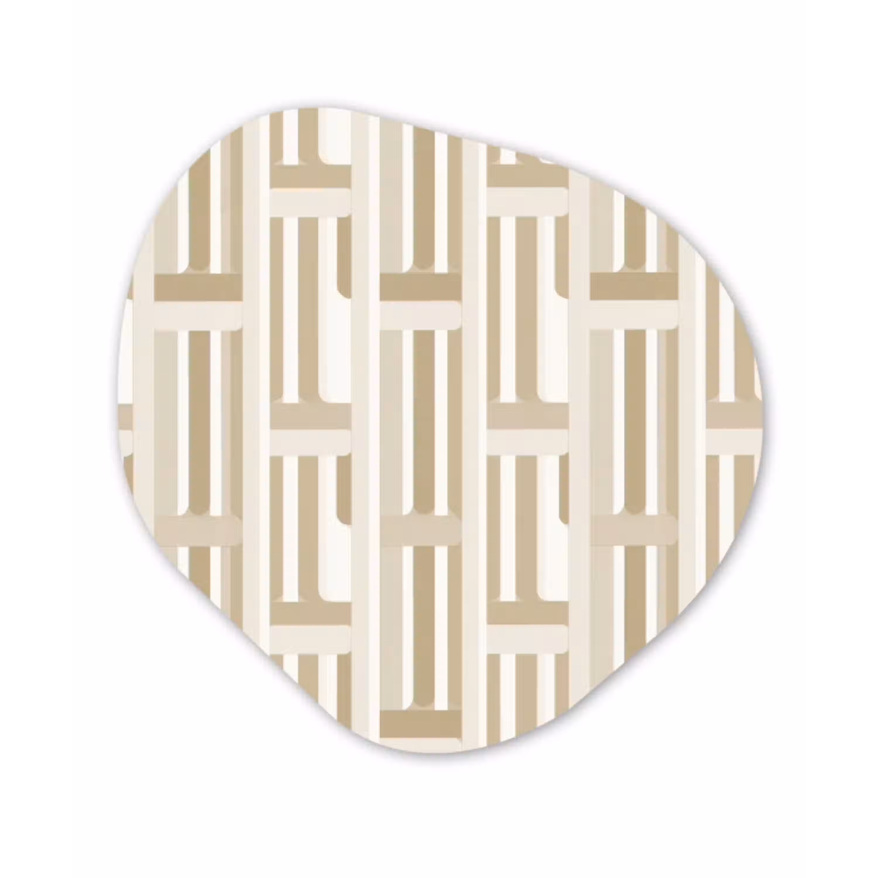 Modern - Geometrisch - Beige Wandcirkel Organisch Forex 3mm klein 629 -3d