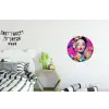 Vrouw - Portret - Abstract - Paars Wandcirkel aluminium klein -kinderkamer