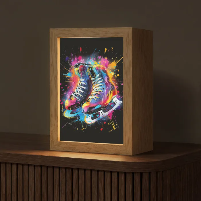 Graffiti - Sport - Schaatsen - Verf Light Box met kabel (Tafellamp) klein -z3d_website