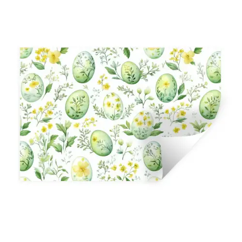 Patroon - Groen - Eieren Muursticker klein -3d