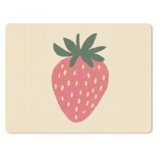Mouse Pad - Strawberry - Minimalist - Red - Fruit